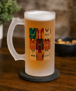 Alternative view of Bradford City Retro Shirt Montage Frosted Beer Glass Classic Kits