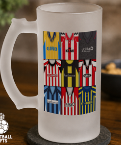 Brentford Retro Shirt Montage Frosted Beer Glass Classic Kits