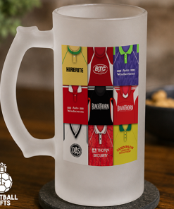 Bristol City Retro Shirt Montage Frosted Beer Glass Classic Kits