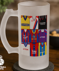 Crystal Palace Retro Shirt Montage Frosted Beer Glass Classic Kits