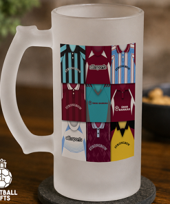 Hearts Retro Shirt Montage Frosted Beer Glass Classic Kits