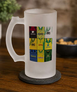 Norwich City Retro Shirt Montage Frosted Beer Glass Classic Kits
