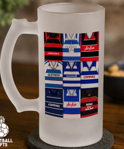 QPR Retro Shirt Montage Frosted Beer Glass Classic Kits