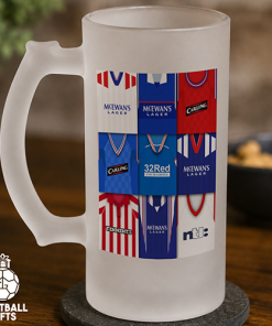 Rangers Retro Shirt Montage Frosted Beer Glass Classic Kits