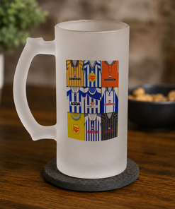 Sheff Wednesday Retro Shirt Montage Frosted Beer Glass Classic Kits