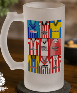 Southampton Retro Shirt Montage Frosted Beer Glass Classic Kits