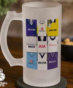 Spurs Retro Shirt Montage Frosted Beer Glass Classic Kits
