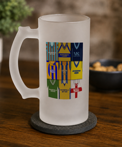 Mansfield Town Retro Shirt Montage Frosted Beer Glass Classic Kits