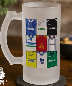 Tranmere Rovers Retro Shirt Montage Frosted Beer Glass Classic Kits