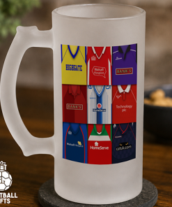Walsall Retro Shirt Montage Frosted Beer Glass Classic Kits