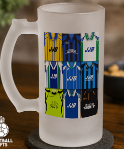 Wigan Athletic Retro Shirt Montage Frosted Beer Glass Classic Kits