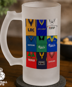 Wimbledon Retro Shirt Montage Frosted Beer Glass Classic Kits