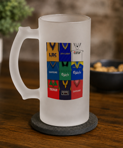 Wimbledon Retro Shirt Montage Frosted Beer Glass Classic Kits