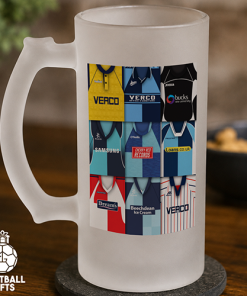Wycombe Wanderers Retro Shirt Montage Frosted Beer Glass Classic Kits