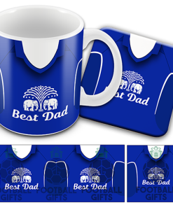 Best Dad Everton Mug & Coaster Set Retro Shirt Home 2005 Fathers Day