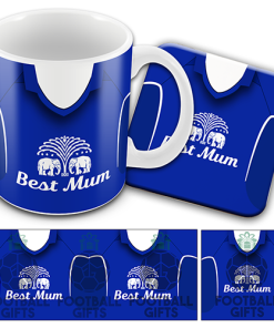 Best Mum Everton Mug & Coaster Set Retro Shirt Home 2005 Mothers Day