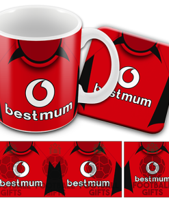 Best Mum Man Utd Mug & Coaster Set Retro Shirt Home 2002 Mothers Day