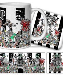 Newcastle Utd Leage Cup Winners 2025 Mug & Coaster Set Design 2 Toon Army
