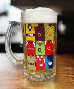 Arsenal Retro Shirt Montage Beer Glass Classic Kits