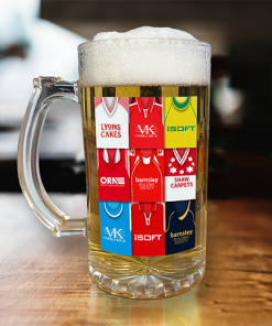 Barnsley Retro Shirt Montage Beer Glass Classic Kits