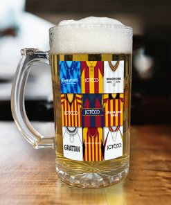 Bradford City Retro Shirt Montage Beer Glass Classic Kits