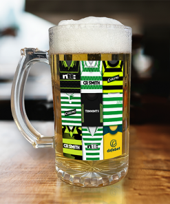 Celtic Retro Shirt Montage Beer Glass Classic Kits