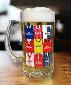 Charlton Athletic Retro Shirt Montage Beer Glass Classic Kits