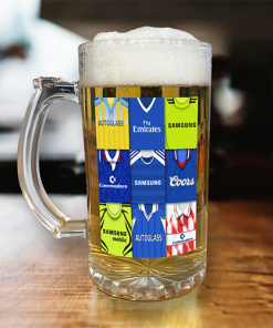 Chelsea Retro Shirt Montage Beer Glass Classic Kits