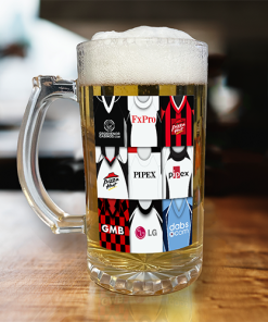 Fulham Retro Shirt Montage Beer Glass Classic Kits