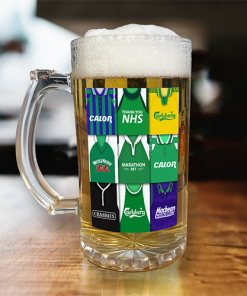 Hibs Retro Shirt Montage Beer Glass Classic Kits