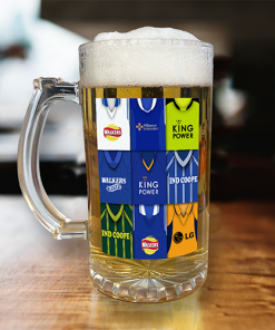 Leicester City Retro Shirt Montage Beer Glass Classic Kits