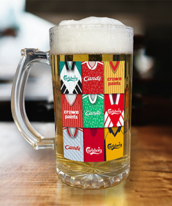 Liverpool Retro Shirt Montage Beer Glass Classic Kits