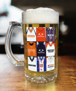 Luton Town Retro Shirt Montage Beer Glass Classic Kits