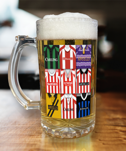 Stoke City Retro Shirt Montage Beer Glass Classic Kits