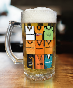 Wolves Retro Shirt Montage Beer Glass Classic Kits