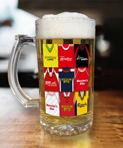 Wrexham Retro Shirt Montage Beer Glass Classic Kits