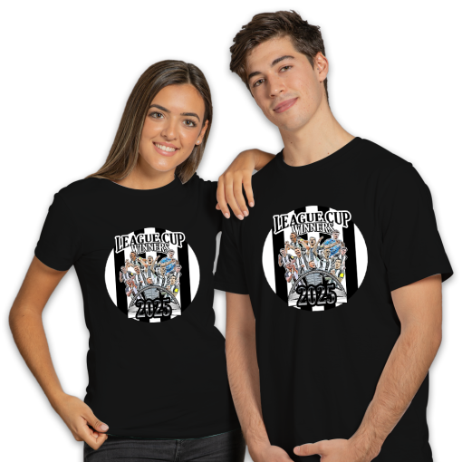 Newcastle Utd League Cup Final Winners 2025 Design 1 Black T-Shirt Tee