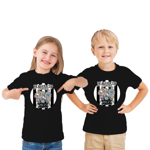Newcastle Utd League Cup Final Winners 2025 Design 1 Black T-Shirt Tee - Image 5
