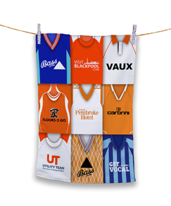 Tea Towel Blackpool Classic Kits Montage Retro Shirt Tea Towel