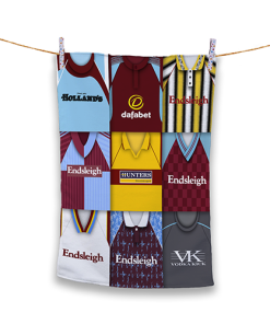 Tea Towel Burnley Classic Kits Montage Retro Shirt Tea Towel