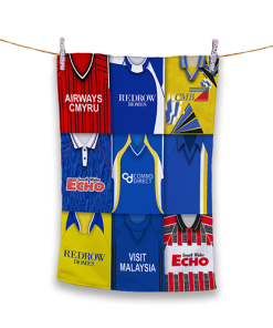 Tea Towel Cardiff City Classic Kits Montage Retro Shirt Tea Towel