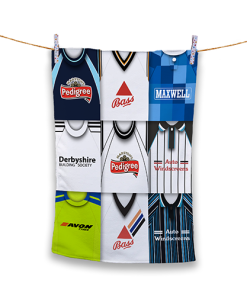 Tea Towel Derby County Classic Kits Montage Retro Shirt Tea Towel