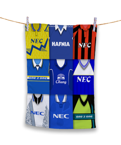 Tea Towel Everton Classic Kits Montage Retro Shirt Tea Towel