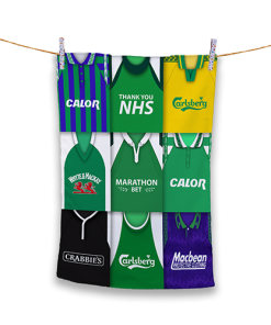 Tea Towel Hibs Classic Kits Montage Retro Shirt Tea Towel Hibernian