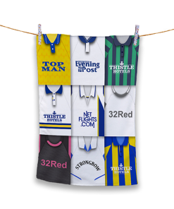 Tea Towel Leeds Utd Classic Kits Montage Retro Shirt Tea Towel