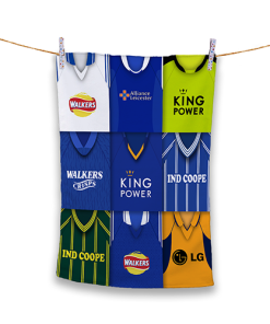 Tea Towel Leicester Classic Kits Montage Retro Shirt Tea Towel