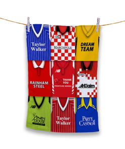 Tea Towel Leyton Orient Classic Kits Montage Retro Shirt Tea Towel