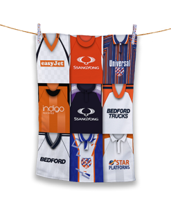 Tea Towel Luton Town Classic Kits Montage Retro Shirt Tea Towel