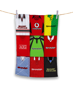 Tea Towel Man Utd Classic Kits Montage Retro Shirt Tea Towel