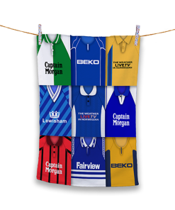 Tea Towel Millwall Classic Kits Montage Retro Shirt Tea Towel